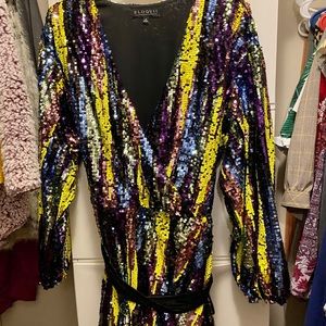 Eloquii Sequin Wrap Dress